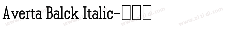 Averta Balck Italic字体转换